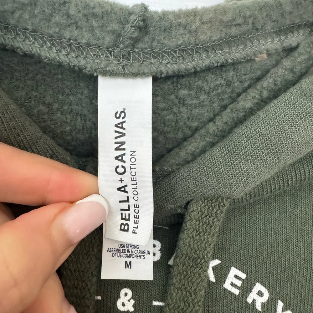 Bella Canvas Olive Green Women's Cropped Hoodie - Picture 4 of 4